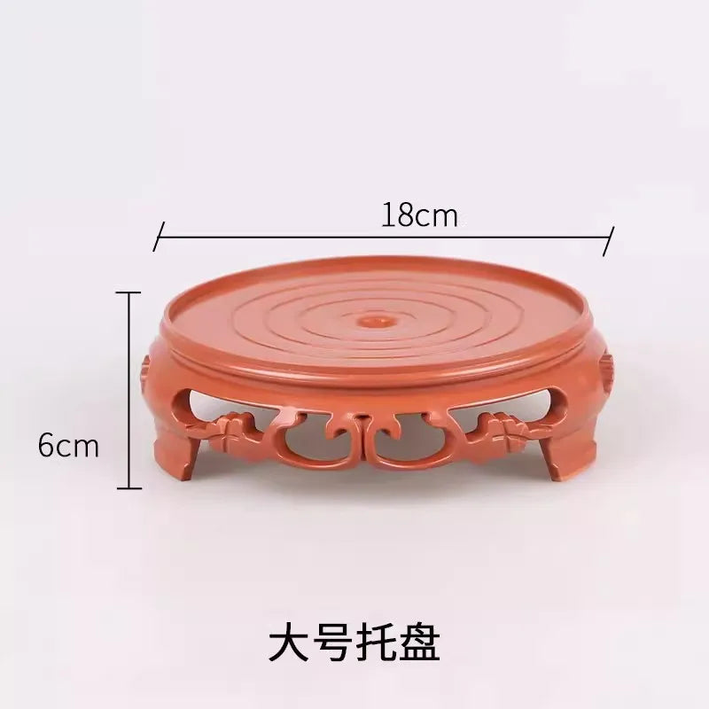 Plastic imitation wooden tray for flower pots, round and square flower pots, flower holder base, water tray, multiple colors