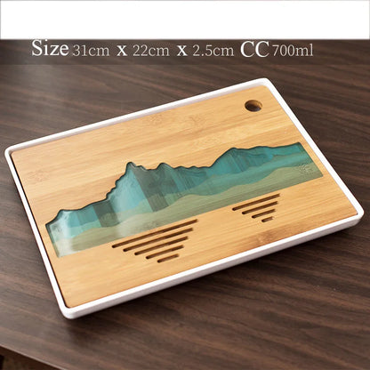 Plastics and Bamboo Tea Trays Tea Table Handmade Serving Tray Kung Fu Tea Accessories