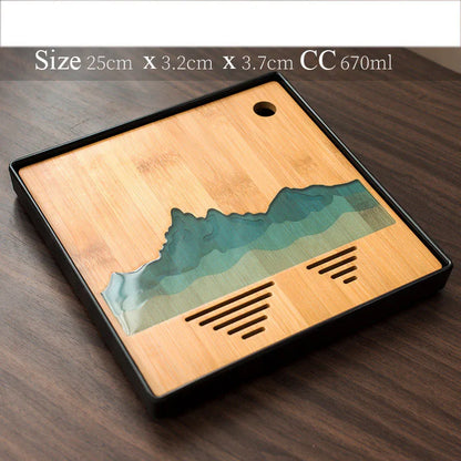 Plastics and Bamboo Tea Trays Tea Table Handmade Serving Tray Kung Fu Tea Accessories