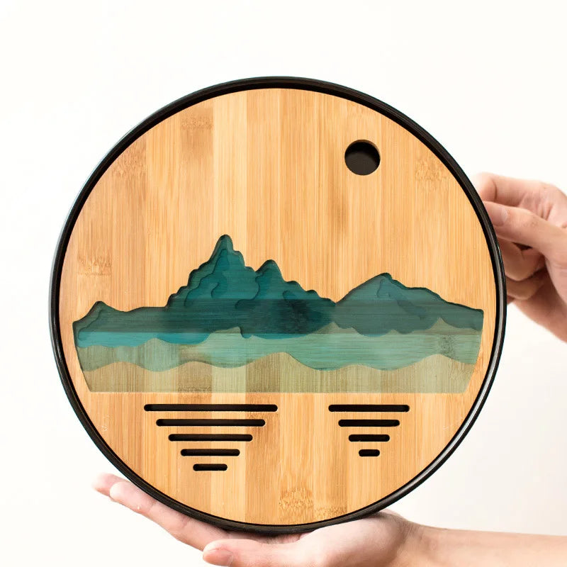 Plastics and Bamboo Tea Trays Tea Table Handmade Serving Tray Kung Fu Tea Accessories