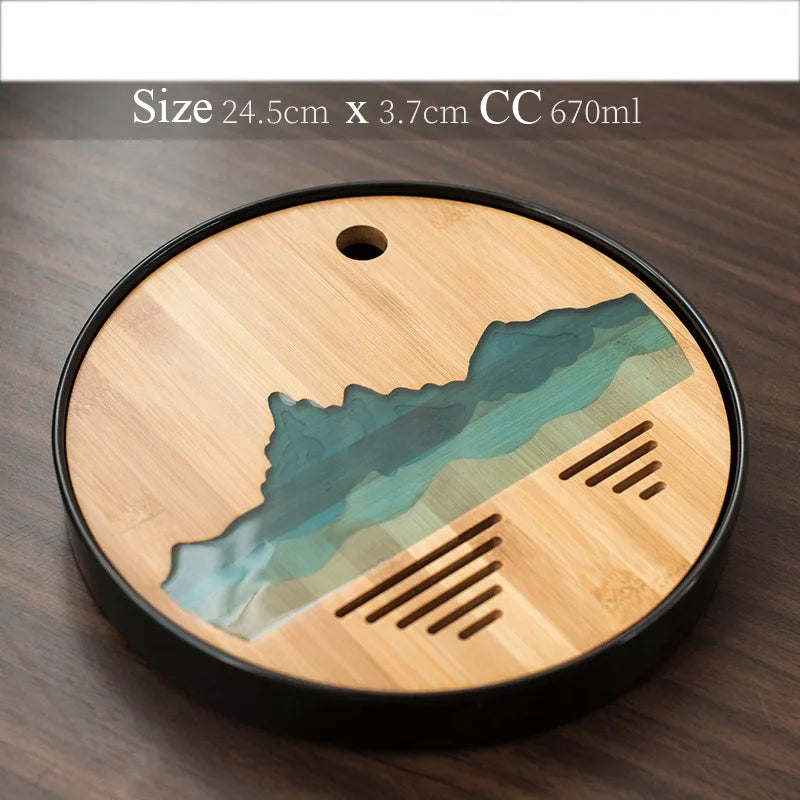 Plastics and Bamboo Tea Trays Tea Table Handmade Serving Tray Kung Fu Tea Accessories