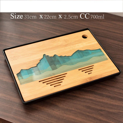 Plastics and Bamboo Tea Trays Tea Table Handmade Serving Tray Kung Fu Tea Accessories