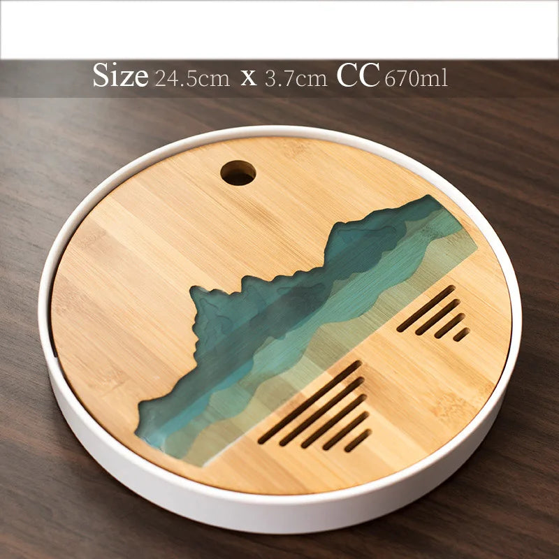 Plastics and Bamboo Tea Trays Tea Table Handmade Serving Tray Kung Fu Tea Accessories