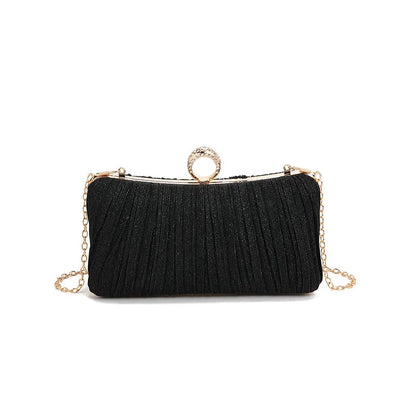 Pleated Evening Bag, Elegant and Luxurious Banquet Clutch, Shoulder Crossbody Bag for Girls, Enhances Temperament
