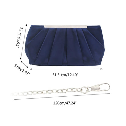 Pleated Handbag for Women Girl Crossbody Bags with Chain Fashion Evening Bag