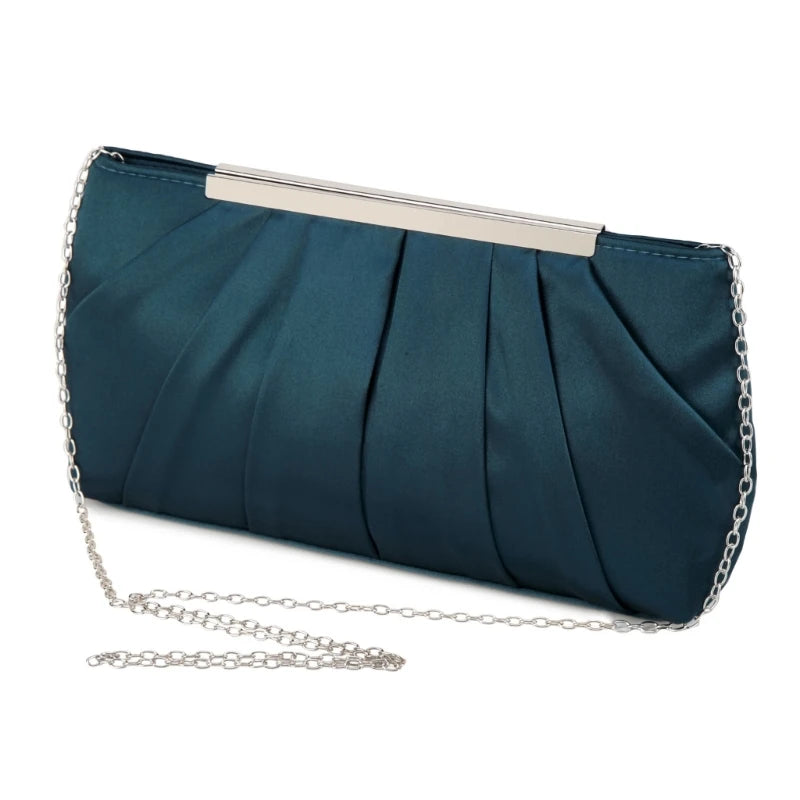Pleated Handbag for Women Girl Crossbody Bags with Chain Fashion Evening Bag