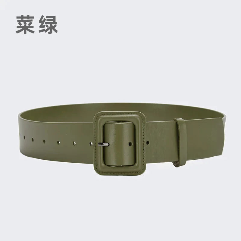 Plus-size Wide Leather Designer Fashion Waistband Multicolor Belt for Women