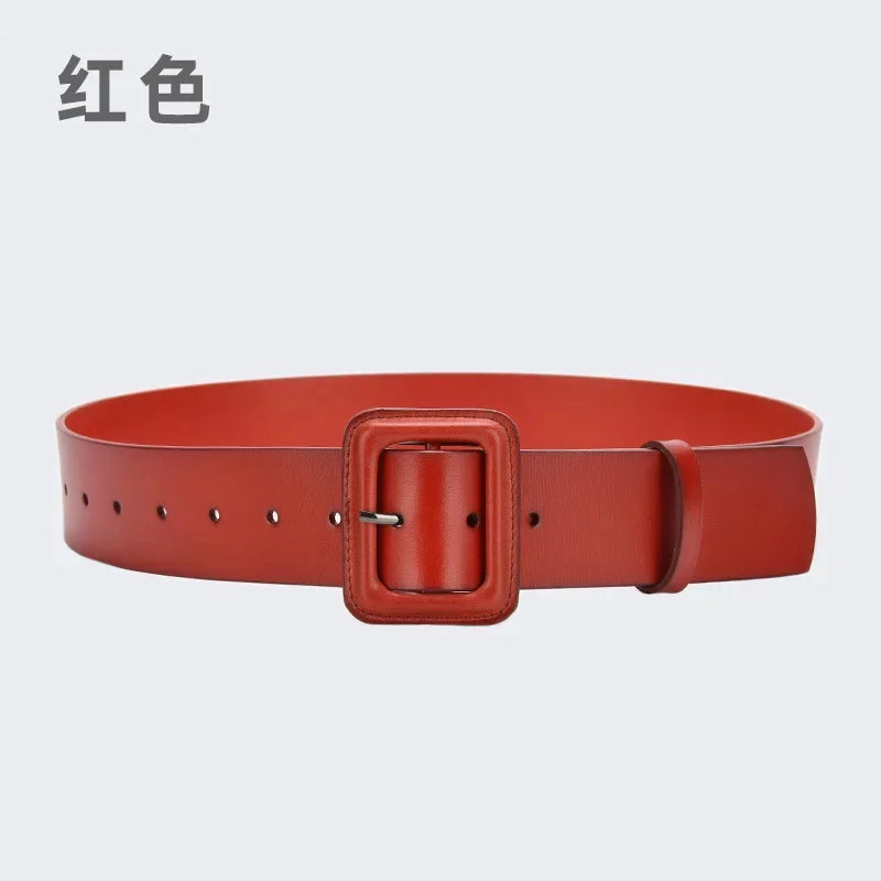 Plus-size Wide Leather Designer Fashion Waistband Multicolor Belt for Women