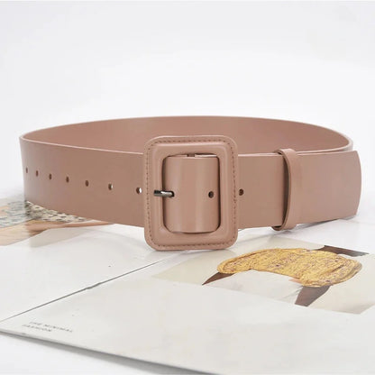 Plus-size Wide Leather Designer Fashion Waistband Multicolor Belt for Women