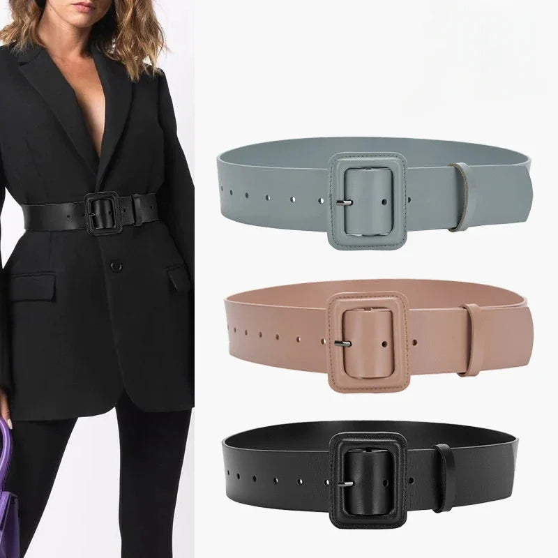 Plus-size Wide Leather Designer Fashion Waistband Multicolor Belt for Women