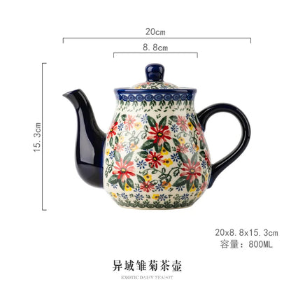Polish Ceramic Coffee Cup Household Office Teapot Teacup Cup And Saucer Set Water Milk Tea Mug Afternoon Tea Drinkware With Tray