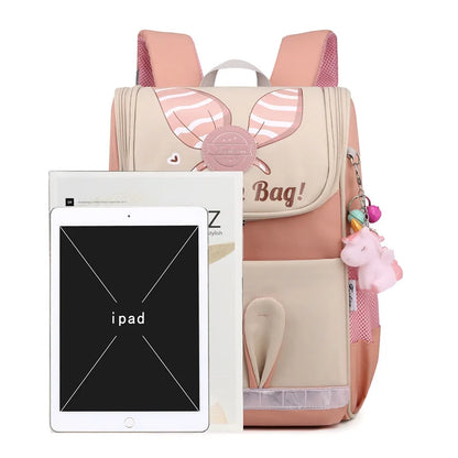 Pony Pendant Children Orthopedic School Bag For Teenage Girls Big Space School Backpack Cute Waterproof Kids Schoolbag Bookbag