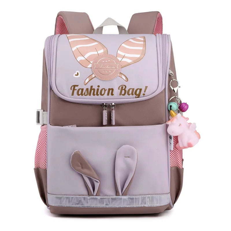 Pony Pendant Children Orthopedic School Bag For Teenage Girls Big Space School Backpack Cute Waterproof Kids Schoolbag Bookbag