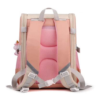 Pony Pendant Children Orthopedic School Bag For Teenage Girls Big Space School Backpack Cute Waterproof Kids Schoolbag Bookbag