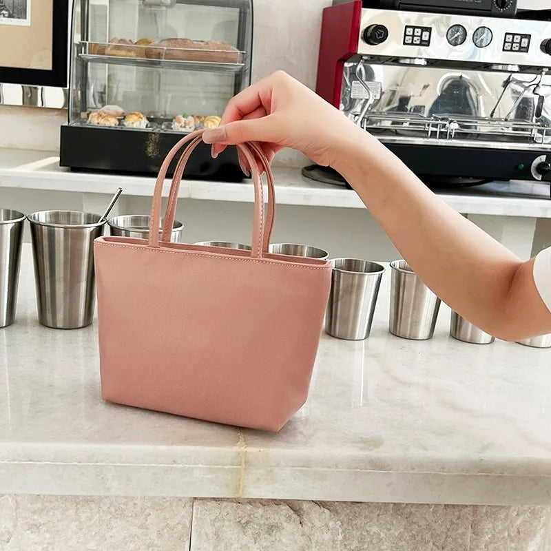 Popular New Mini Top-Handle Bags Y2k E-Girl Nylon Zipper Tote Bag for Women 2024 New Korean Chic Designer Women's Handbags