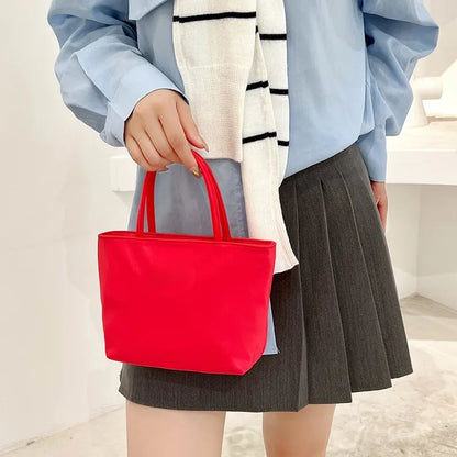 Popular New Mini Top-Handle Bags Y2k E-Girl Nylon Zipper Tote Bag for Women 2024 New Korean Chic Designer Women's Handbags
