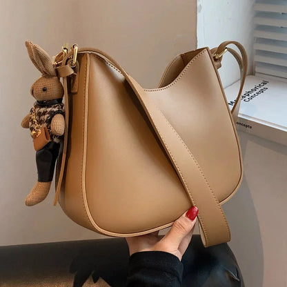 Popular Women's New Fashion PU Leather Shoulder Large-capacity Retro Ladies Messenger Texture Niche Crossbody Bag