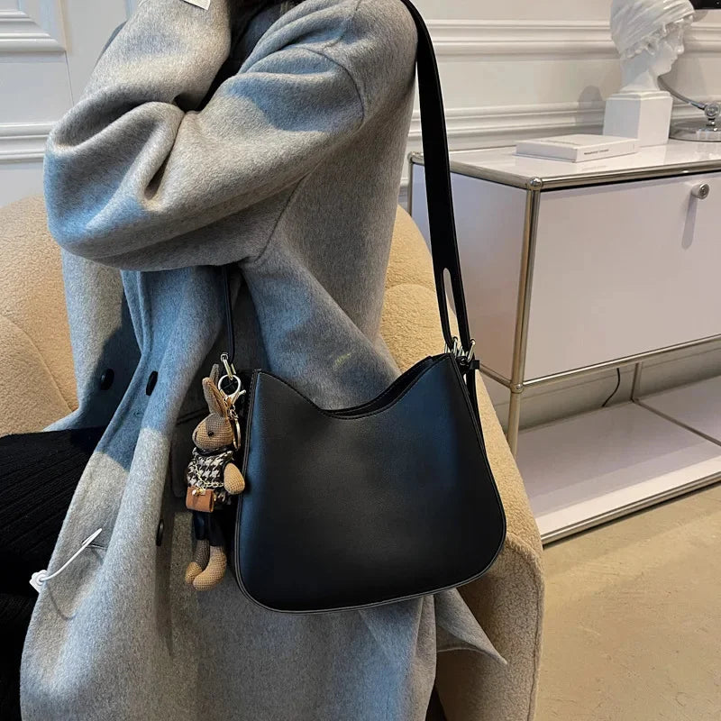 Popular Women's New Fashion PU Leather Shoulder Large-capacity Retro Ladies Messenger Texture Niche Crossbody Bag
