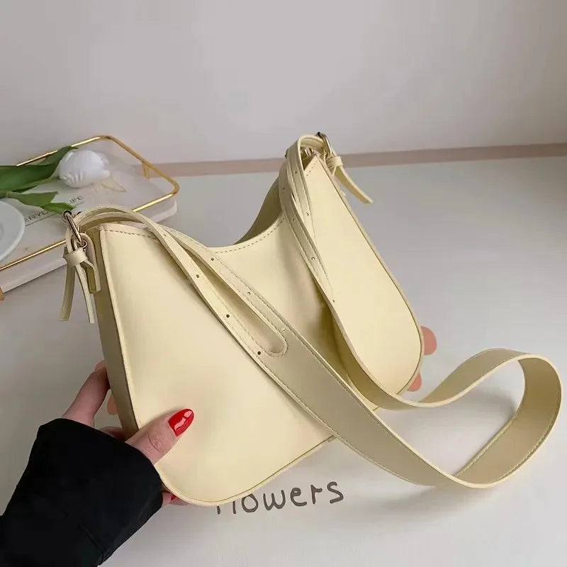 Popular Women's New Fashion PU Leather Shoulder Large-capacity Retro Ladies Messenger Texture Niche Crossbody Bag