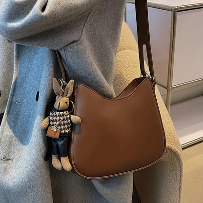 Popular Women's New Fashion PU Leather Shoulder Large-capacity Retro Ladies Messenger Texture Niche Crossbody Bag