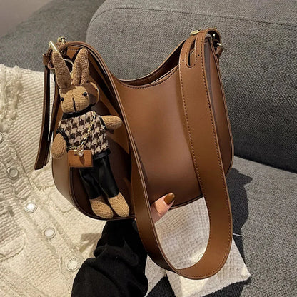 Popular Women's New Fashion PU Leather Shoulder Large-capacity Retro Ladies Messenger Texture Niche Crossbody Bag
