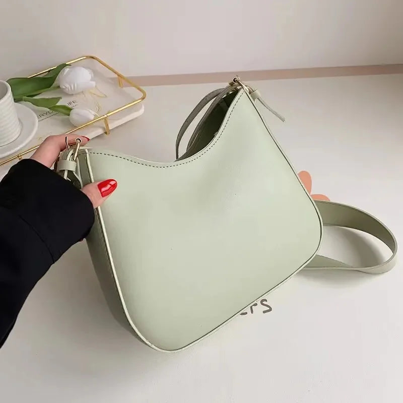 Popular Women's New Fashion PU Leather Shoulder Large-capacity Retro Ladies Messenger Texture Niche Crossbody Bag