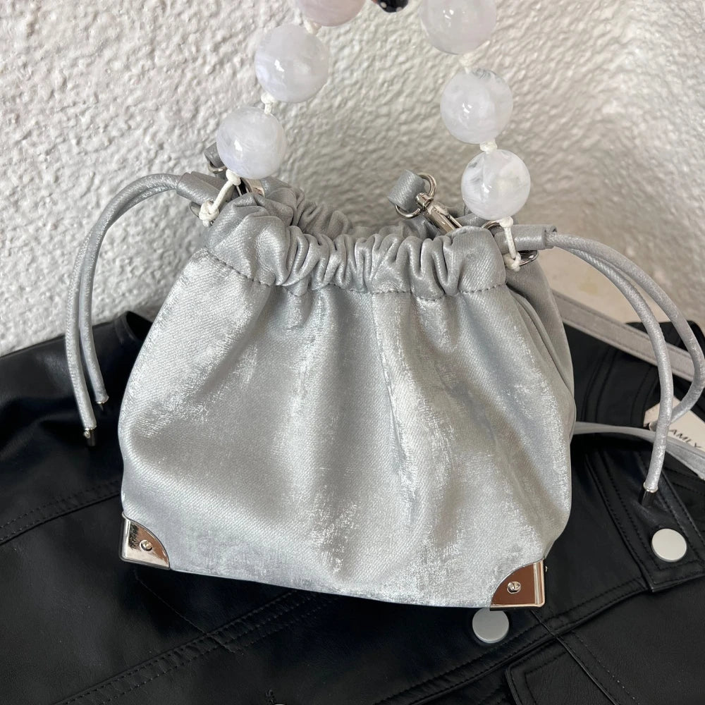 Popular bag for women in 2024 new fashionable and high-end handbag single shoulder crossbody bucket bag chain bag
