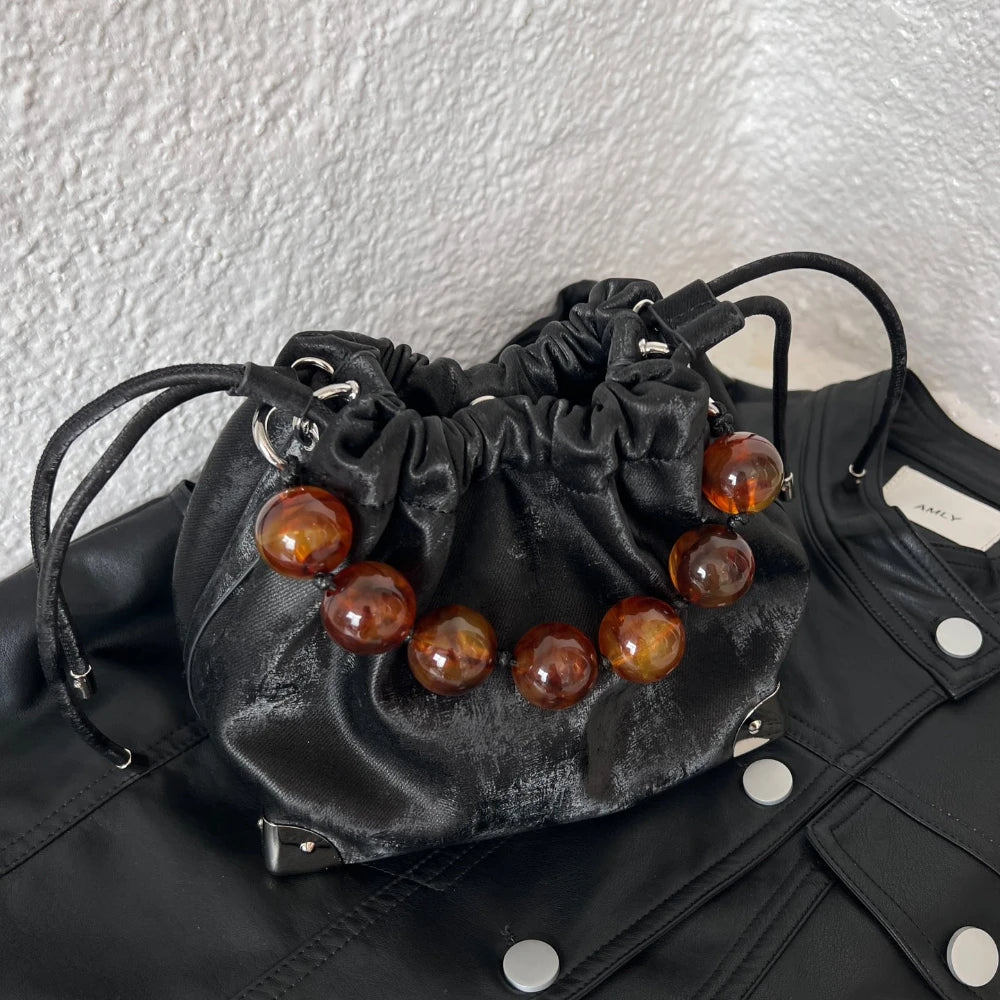 Popular bag for women in 2024 new fashionable and high-end handbag single shoulder crossbody bucket bag chain bag