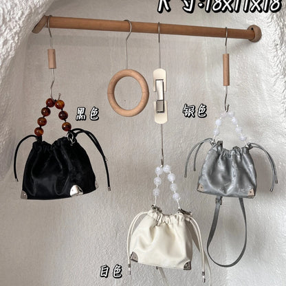 Popular bag for women in 2024 new fashionable and high-end handbag single shoulder crossbody bucket bag chain bag