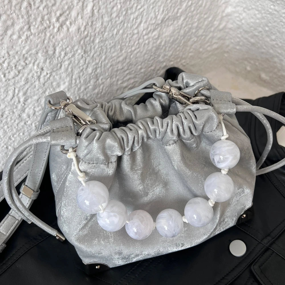 Popular bag for women in 2024 new fashionable and high-end handbag single shoulder crossbody bucket bag chain bag