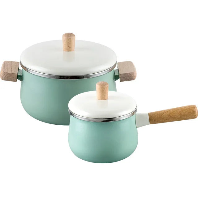 Porcelain Enameled pot 3.3L Double Bottom Soup Pot Cooking Multi-purpose Cookware Non-stick Pan general use kitchen pots  cooker
