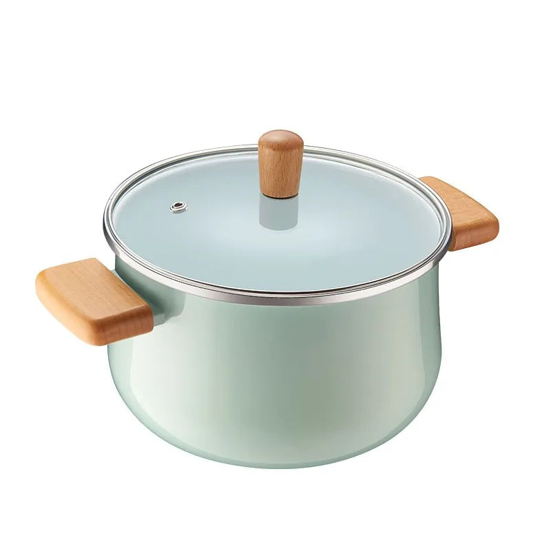 Porcelain Enameled pot 3.3L Double Bottom Soup Pot Cooking Multi-purpose Cookware Non-stick Pan general use kitchen pots  cooker