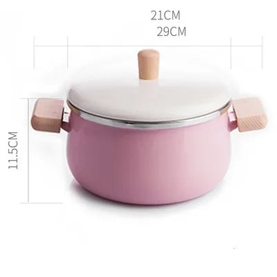 Porcelain Enameled pot 3.3L Double Bottom Soup Pot Cooking Multi-purpose Cookware Non-stick Pan general use kitchen pots  cooker