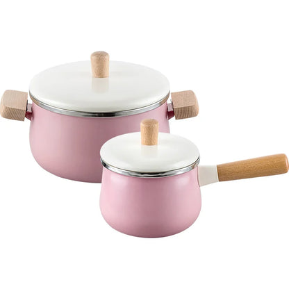 Porcelain Enameled pot 3.3L Double Bottom Soup Pot Cooking Multi-purpose Cookware Non-stick Pan general use kitchen pots  cooker