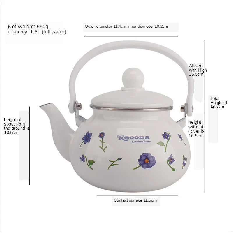 Porcelain Enamels Teapot Kettle Coffee Milk Teapot Medicine Pot Induction Cooking Gas Universal Household