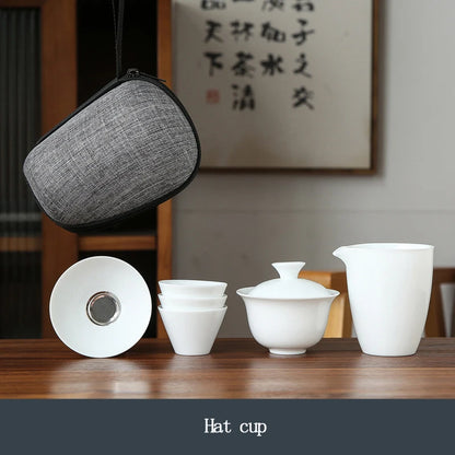 Porcelain Service Gaiwan Tea Cups Mug of Tea Ceremony Teapot Chinese Portable Kung Fu Travel Tea Set Ceramic Teacup with Filter