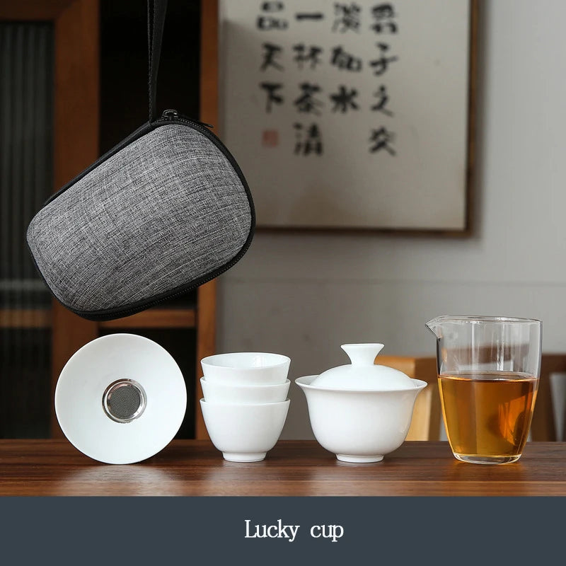 Porcelain Service Gaiwan Tea Cups Mug of Tea Ceremony Teapot Chinese Portable Kung Fu Travel Tea Set Ceramic Teacup with Filter