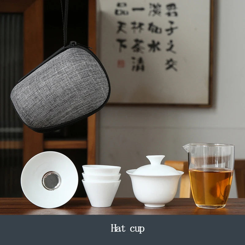 Porcelain Service Gaiwan Tea Cups Mug of Tea Ceremony Teapot Chinese Portable Kung Fu Travel Tea Set Ceramic Teacup with Filter