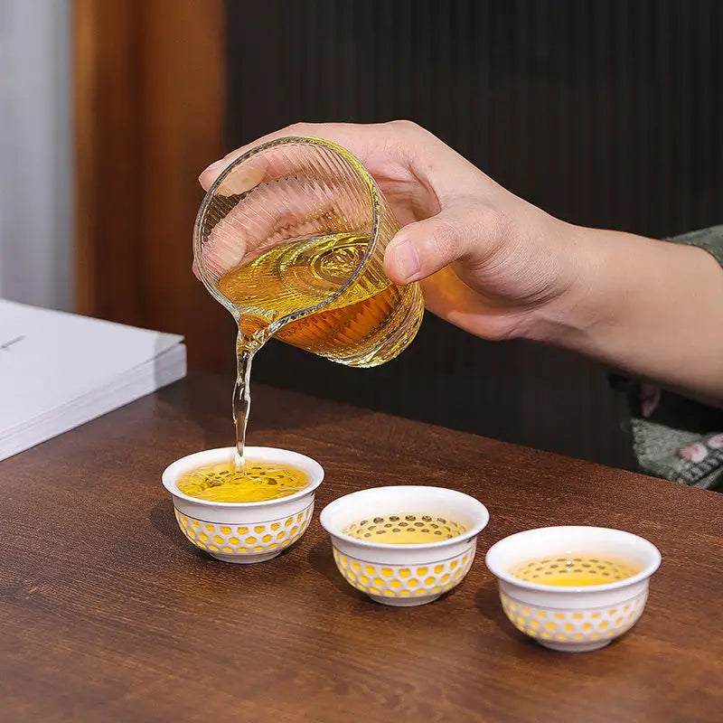 Porcelain Service Gaiwan Tea Cups Mug of Tea Ceremony Teapot Chinese Portable Kung Fu Travel Tea Set, Ceramic Teacup Drinkware
