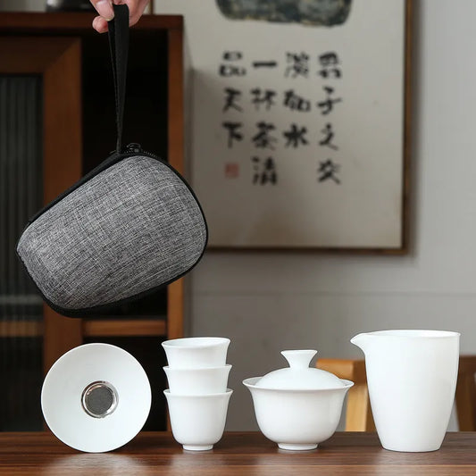 Porcelain Service Gaiwan Tea Cups Mug of Tea Ceremony Teapot Chinese Portable Kung Fu Travel Tea Set Ceramic Teacup with Filter