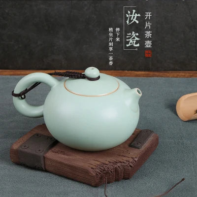 Porcelain Teapot Kiln Opening Tea Set Large Home Xi Shi pot Longquan Celadon Kung Fu Jin Jun Mei Black Teaware Free Shipping