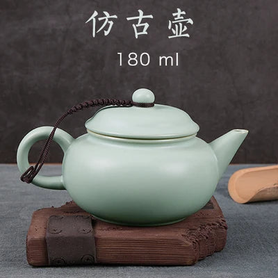 Porcelain Teapot Kiln Opening Tea Set Large Home Xi Shi pot Longquan Celadon Kung Fu Jin Jun Mei Black Teaware Free Shipping