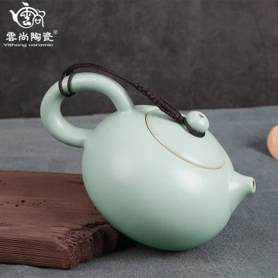 Porcelain Teapot Kiln Opening Tea Set Large Home Xi Shi pot Longquan Celadon Kung Fu Jin Jun Mei Black Teaware Free Shipping