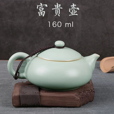 Porcelain Teapot Kiln Opening Tea Set Large Home Xi Shi pot Longquan Celadon Kung Fu Jin Jun Mei Black Teaware Free Shipping