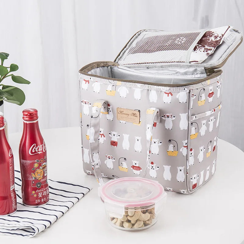 Portable Cans Camping Thermal Cooler Bag For Food drinks Lunch Bag Waterproof travel Picnic Insulated Bag Lunch Box Refrigerator