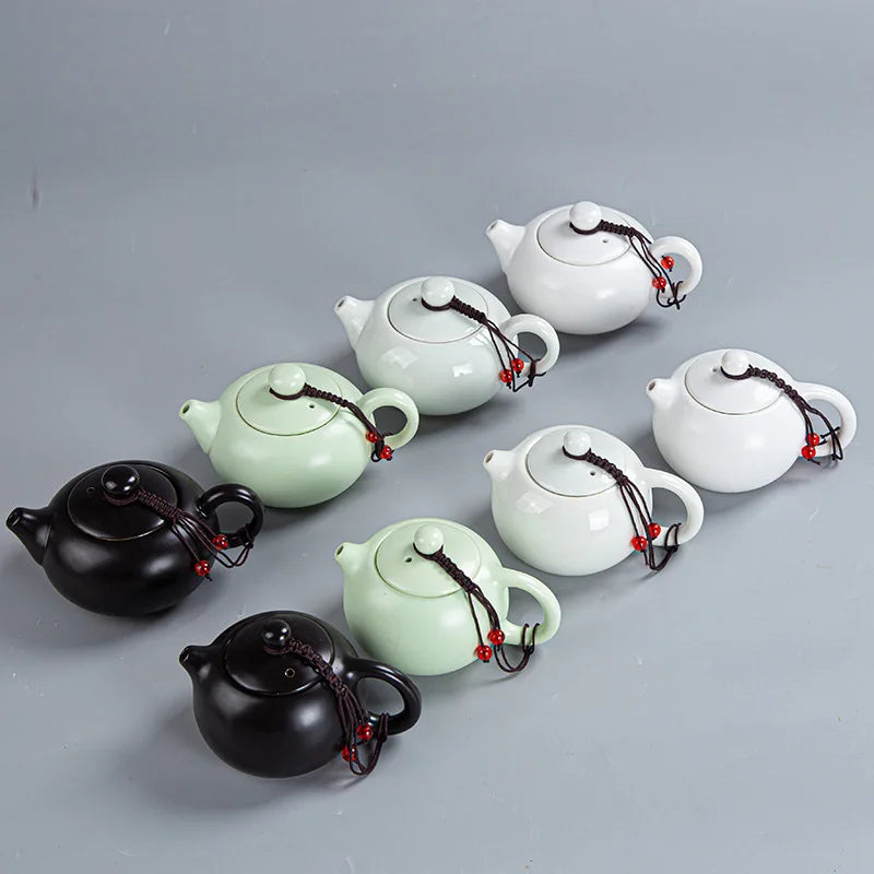 Portable Ceramic Xi Shi Pot Travel Kung Fu Tea Pot Real Estate Companion Gift Box Chinese Cup Set of 6 Celadon Tray Clay Caddy