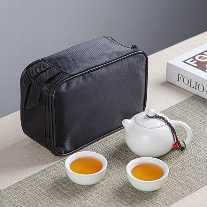Portable Ceramic Xi Shi Pot Travel Kung Fu Tea Pot Real Estate Companion Gift Box Chinese Cup Set of 6 Celadon Tray Clay Caddy