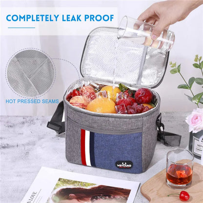 Portable Cooler Bag Picnic Lunch Bag Container Basket Drink Food Delivery Bag Thermal Insulated Lunch Box Work Camping Travel