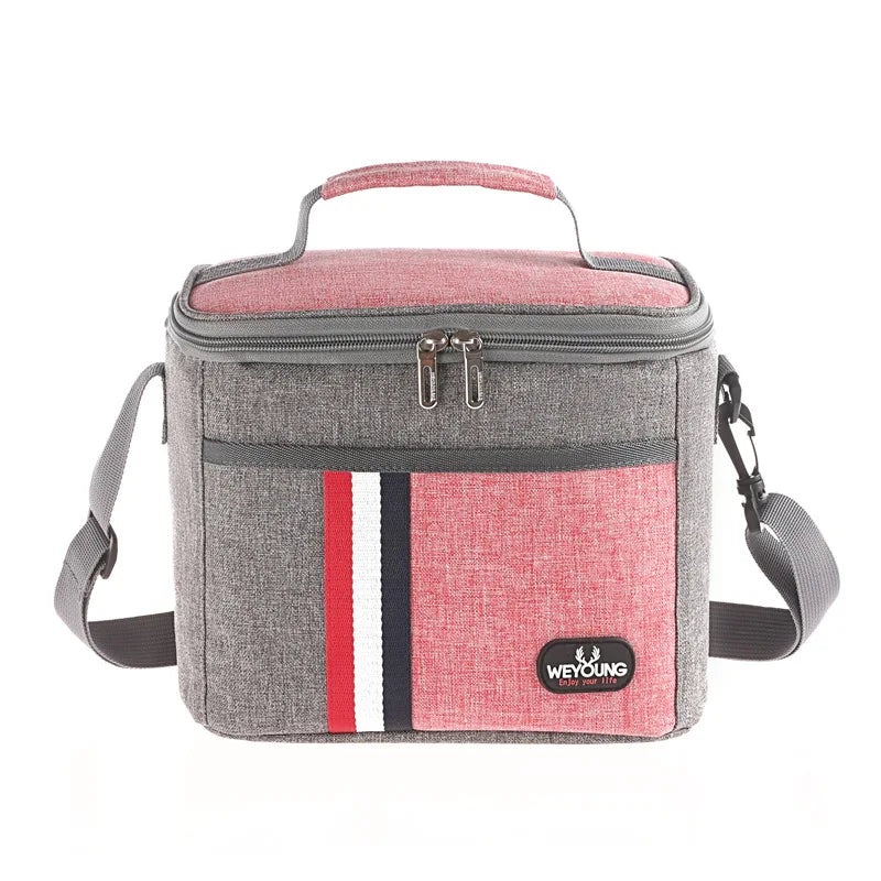 Portable Cooler Bag Picnic Lunch Bag Container Basket Drink Food Delivery Bag Thermal Insulated Lunch Box Work Camping Travel