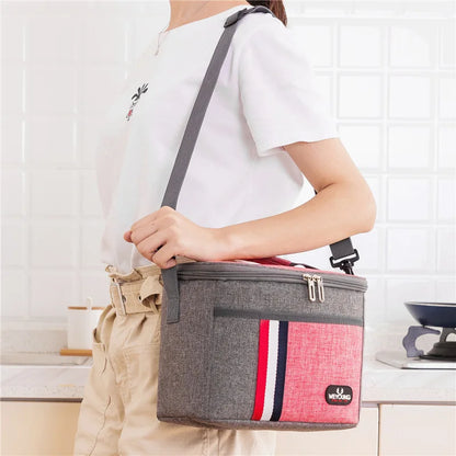 Portable Cooler Bag Picnic Lunch Bag Container Basket Drink Food Delivery Bag Thermal Insulated Lunch Box Work Camping Travel